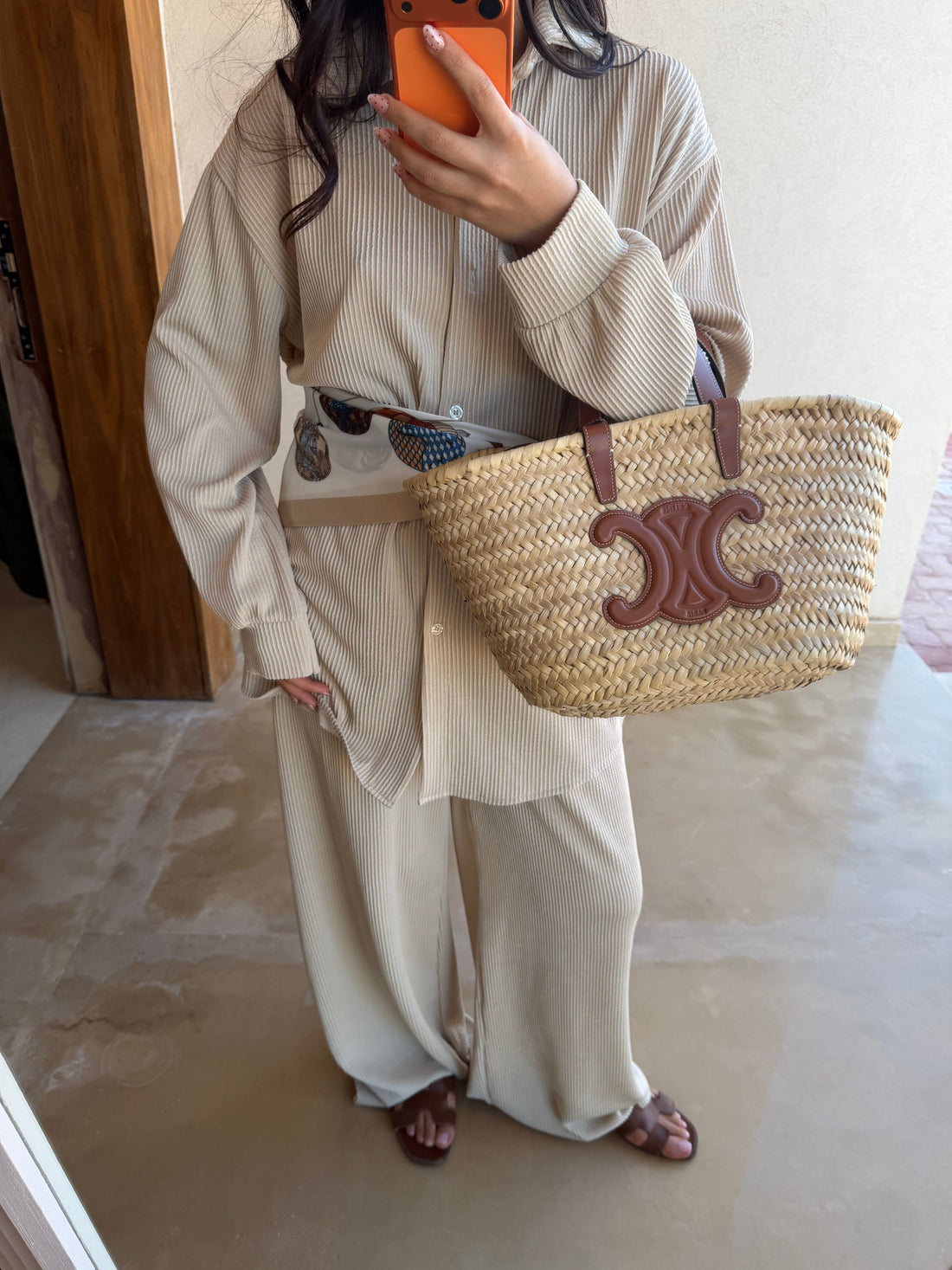 Ensemble plissé beige