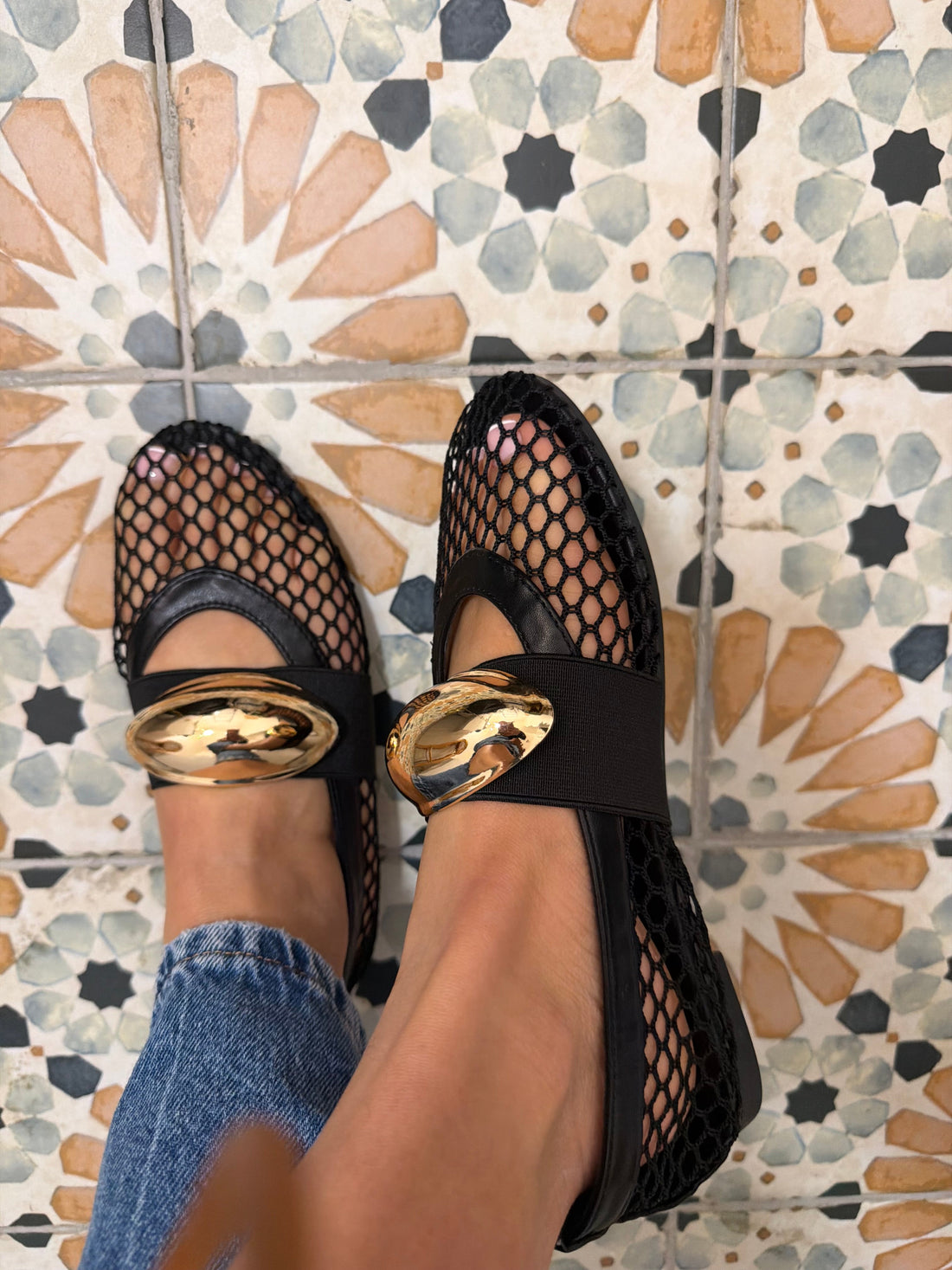 Ballerine résille noire