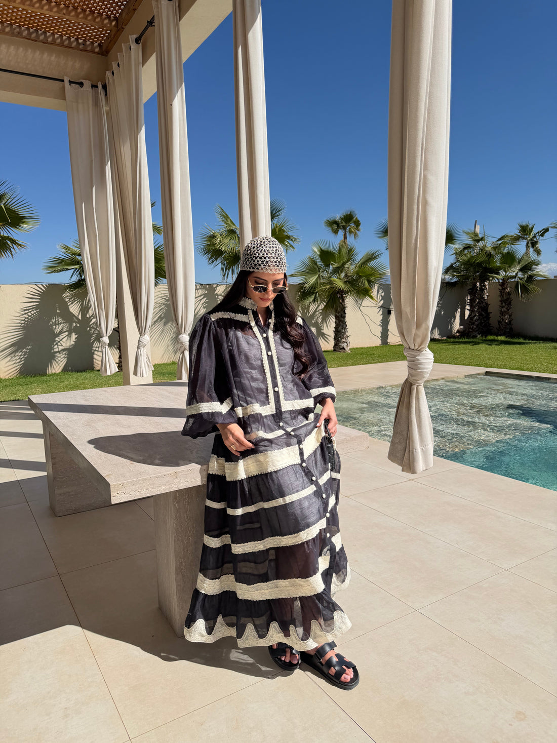 Robe CHIC noire et blanche (6008)
