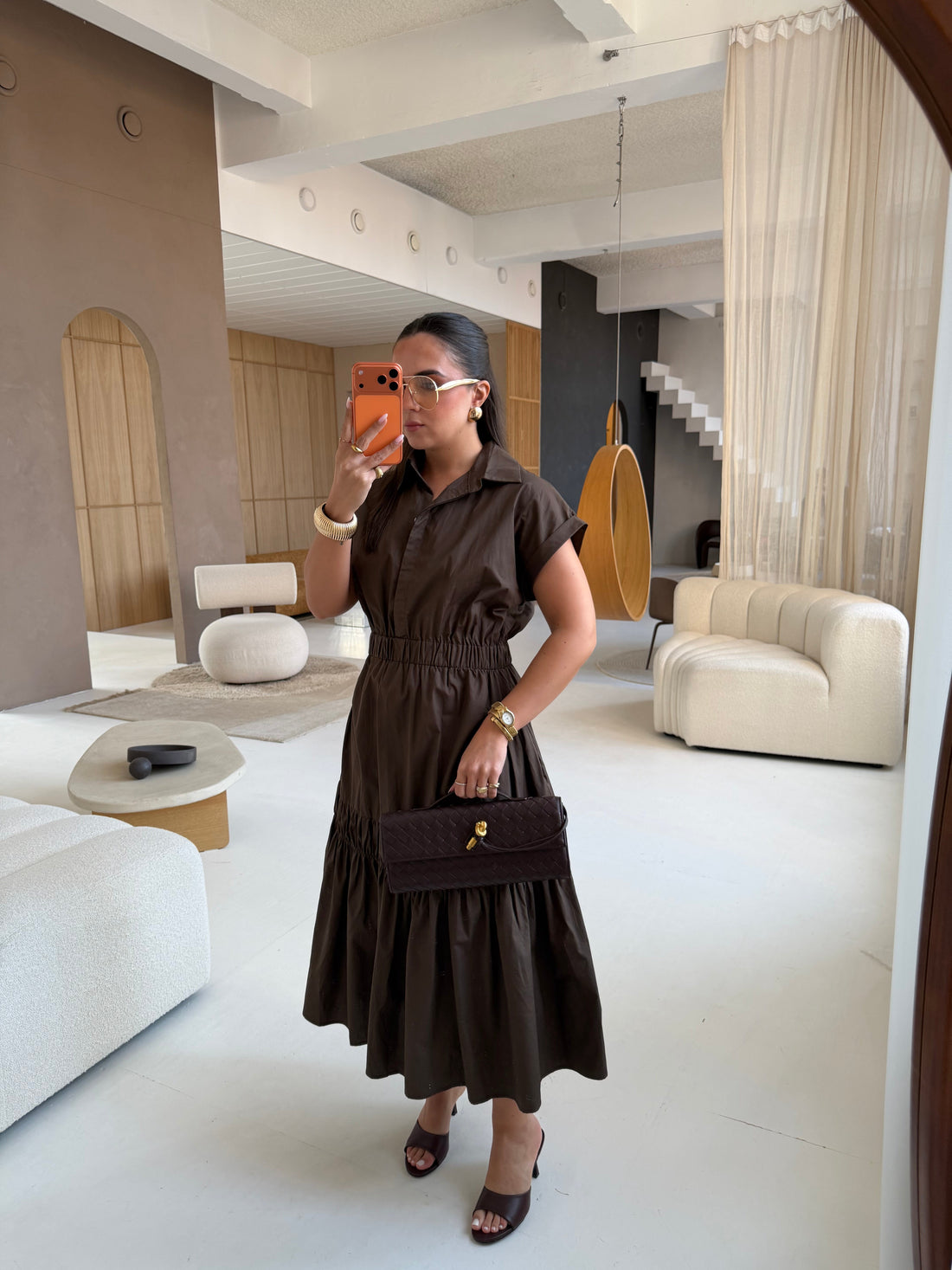Robe GABRIELLE marron (JY5210)