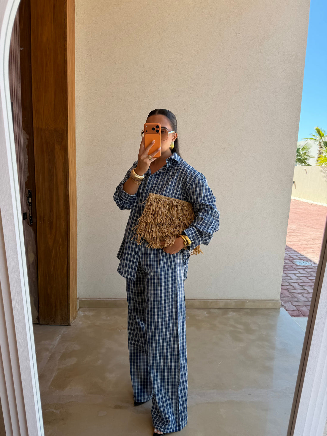 Pantalon MAX bleu carreaux