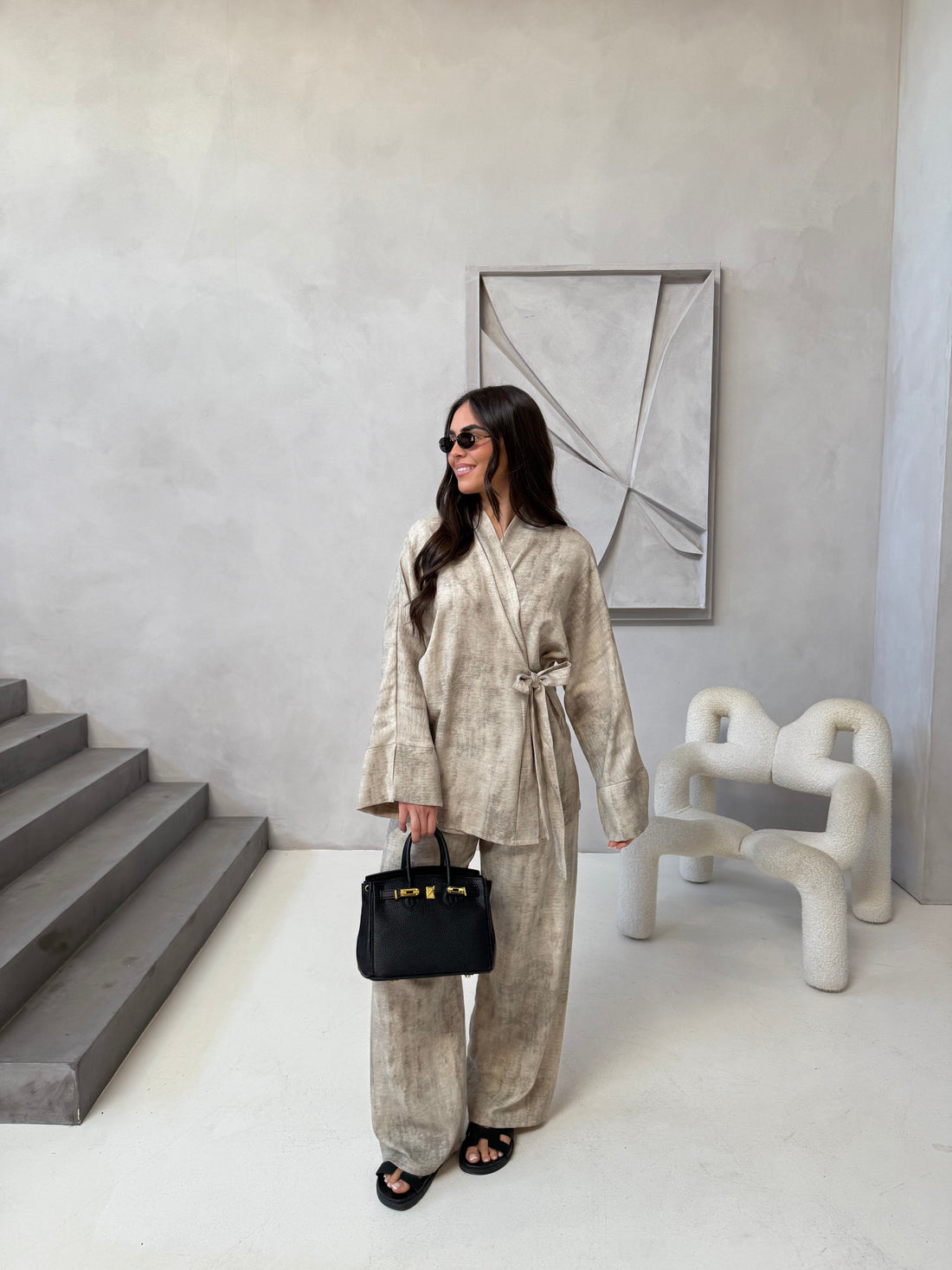 Ensemble JANE noué beige