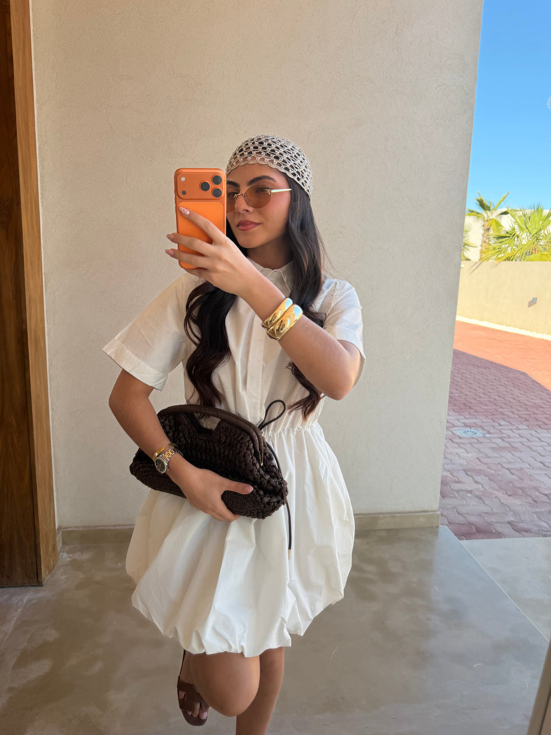 Robe courte ballon blanche (SW725)