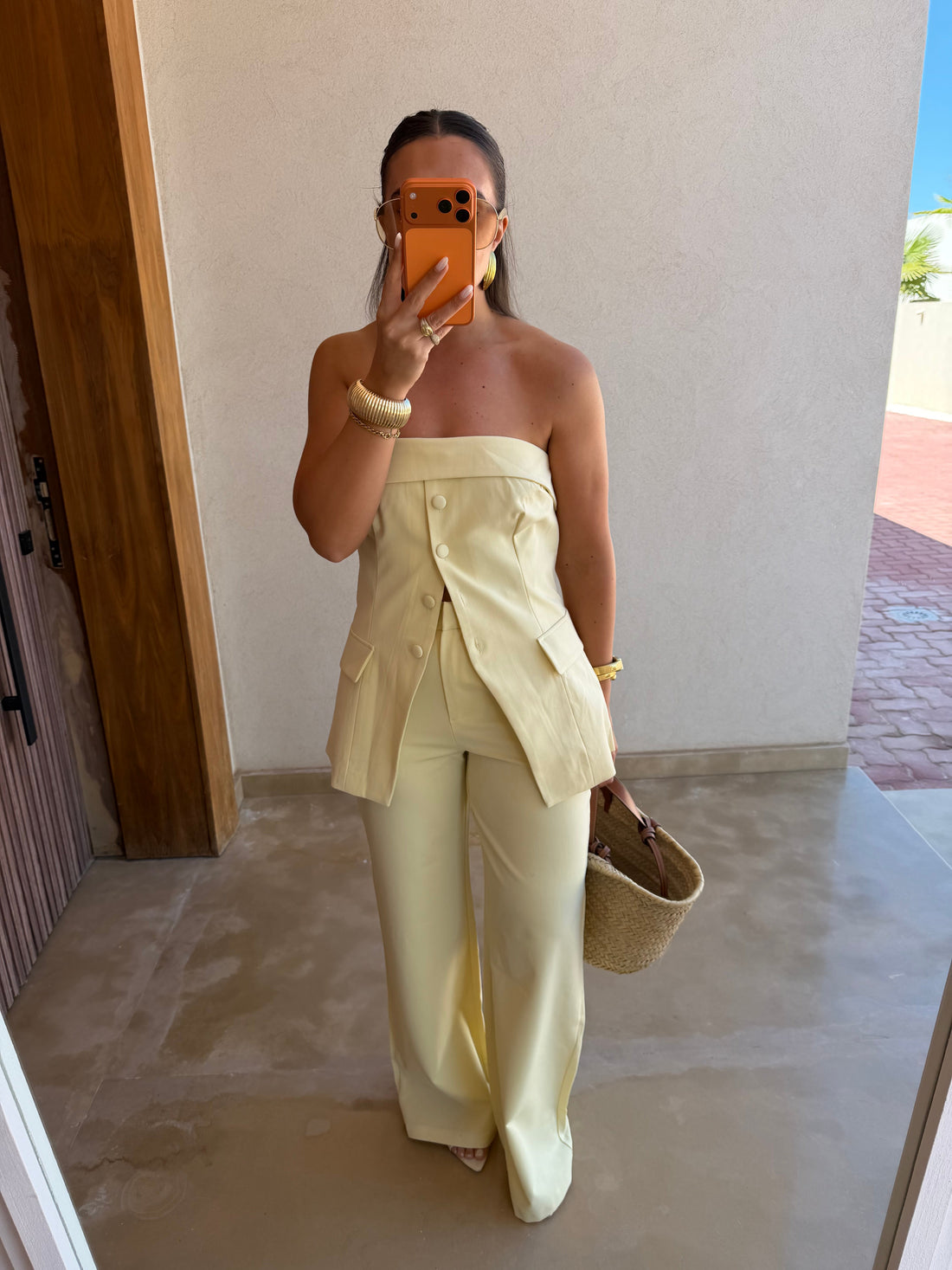 Pantalon UNILA fluide jaune (3960)